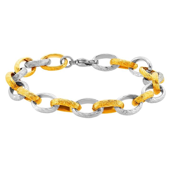 Women's Elya Textured Cable Chain Bracelet - Two Tone - Size