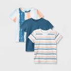 Toddler Boys' 3pk Short Sleeve Tie-dye T-shirt - Cat & Jack Navy Blue/peach Orange