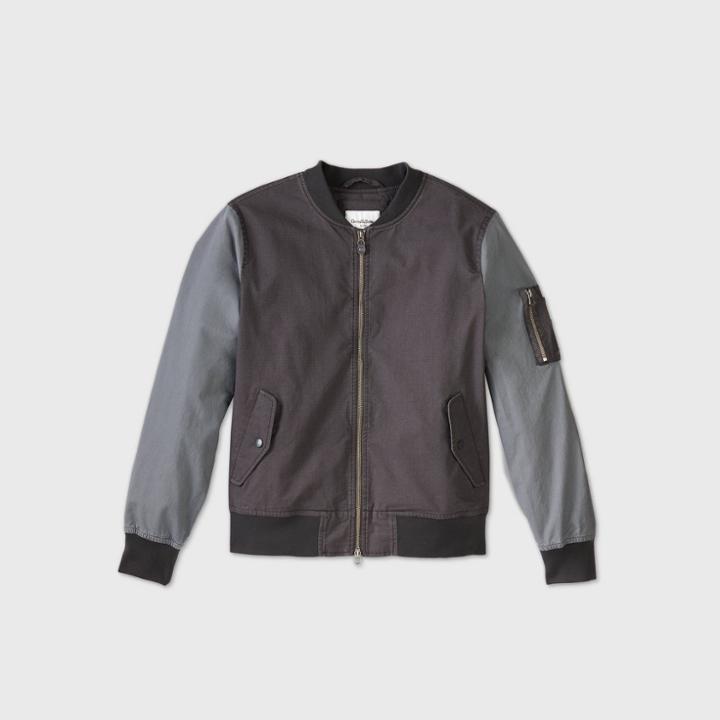 Men's Colorblock Bomber Jacket - Goodfellow & Co Gray