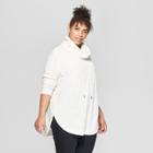 Women's Plus Size Cowl Neck Tunic - Ava & Viv Ivory