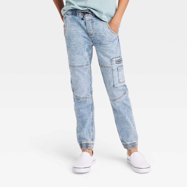 Boys' Stretch Utility Jogger Pants - Art Class Light Wash