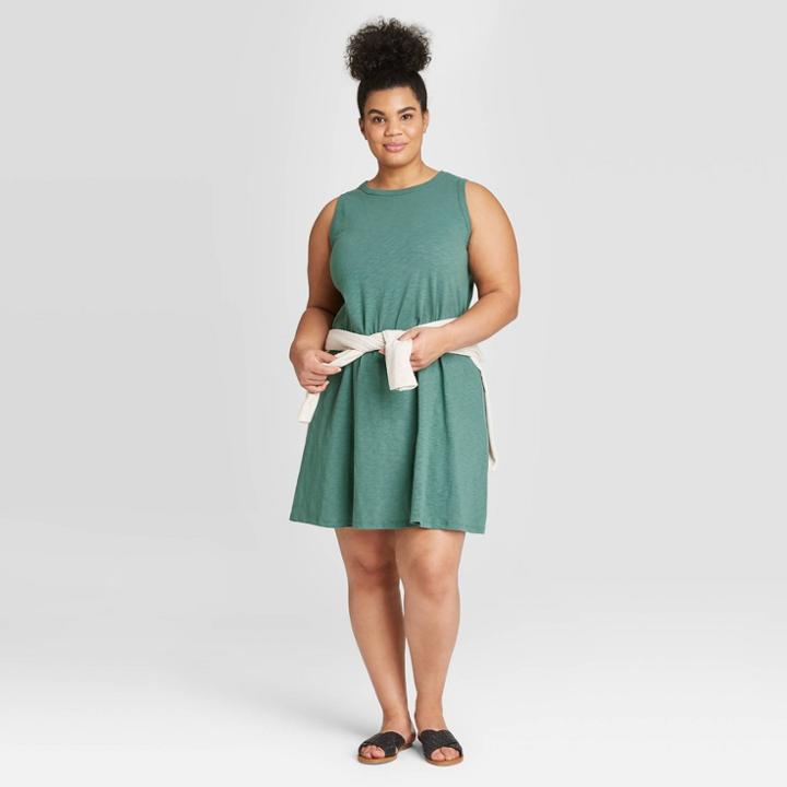 Women's Plus Size Tank Dress - Universal Thread Green 1x, Women's,