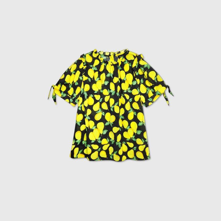 Women's Plus Size Printed Ruffle Short Sleeve Blouse - Who What Wear Yellow