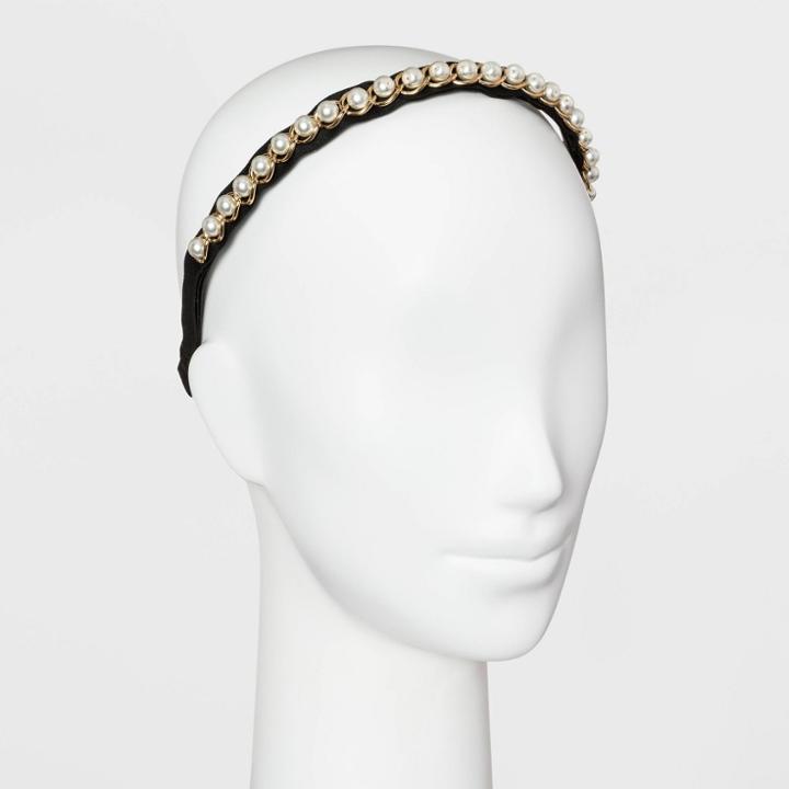 Target Fabric Pearl Headband - A New Day Gold