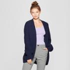 Women's Pointelle Chenille Cocoon Cardigans - A New Day Navy (blue)