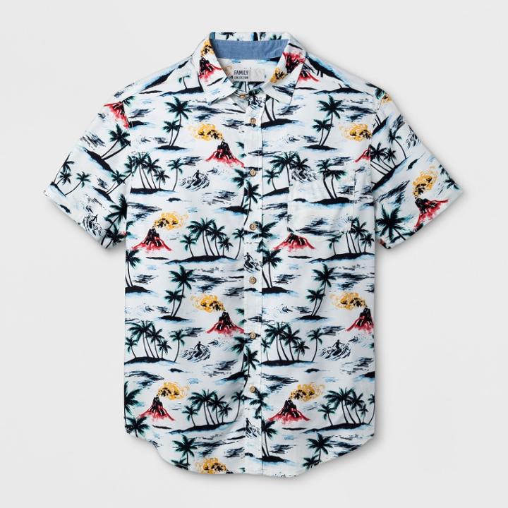 Men's Genuine Kids From Oshkosh Short Sleeve Challis Button-down Shirt - Cream 3x Big, Size: