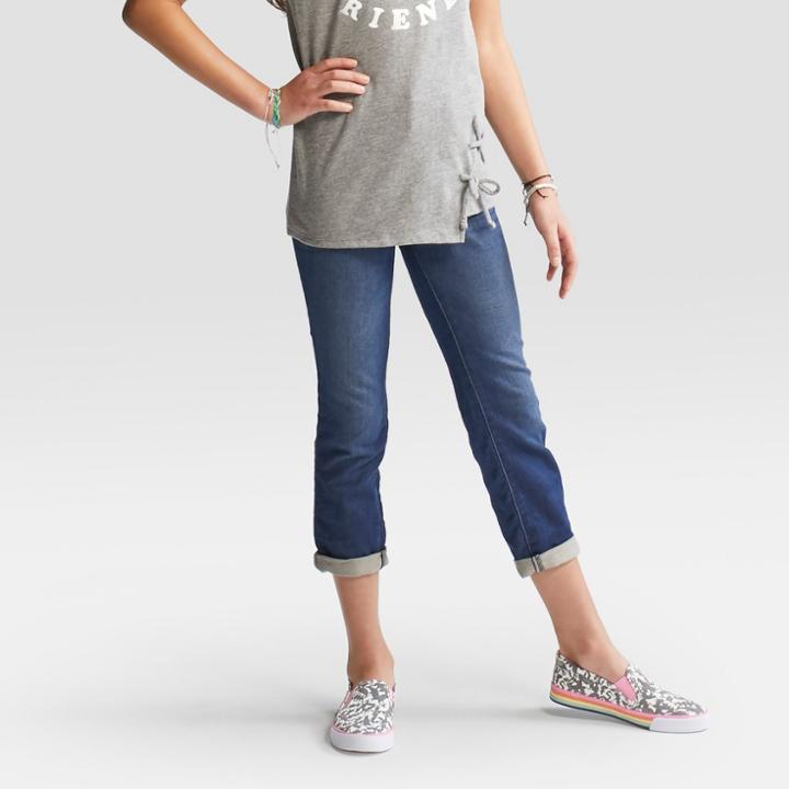 Plus Size Girls' Super Skinny Crop Denim - Cat & Jack Dark Denim Wash 12 Plus, Size: