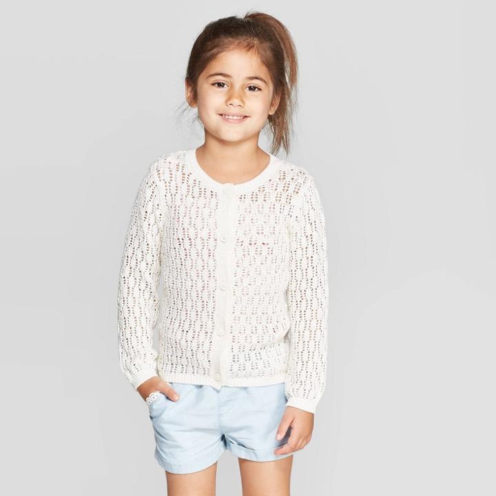 Oshkosh B'gosh Toddler Girls' Pointelle Cardigan - White