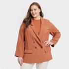 Women's Plus Size Essential Blazer - A New Day Brown