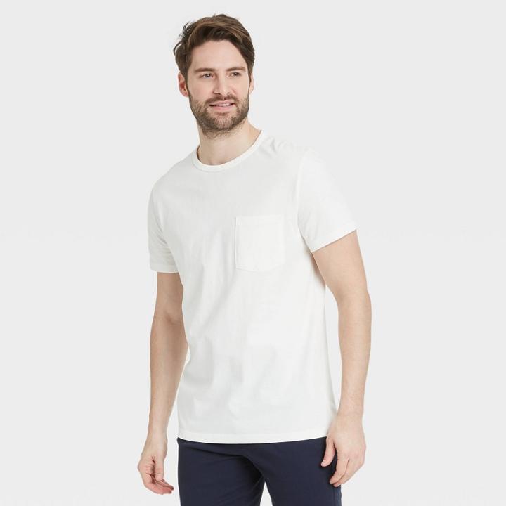 Men's Regular Fit Short Sleeve Crewneck T-shirt - Goodfellow & Co White