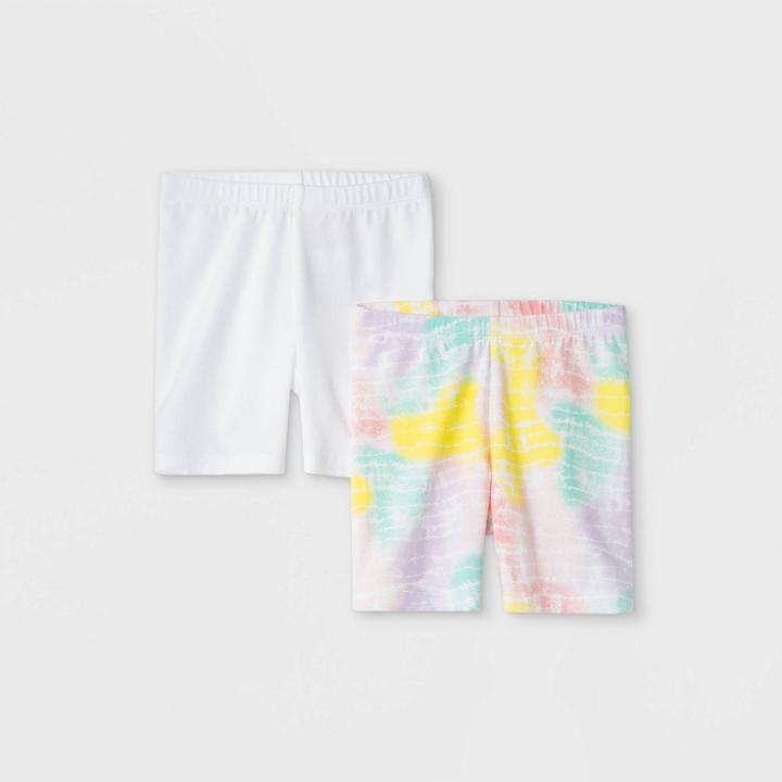 Toddler Girls' 2pk Pull-on Shorts - Cat & Jack White