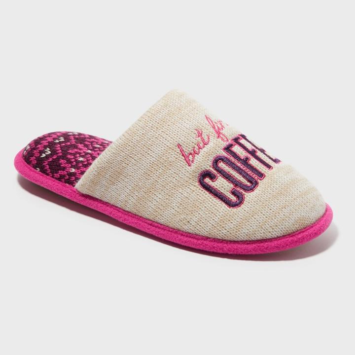 Women's Dearfoams Slide Slippers - Oatmeal Heather
