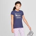 Girls' Short Sleeve Strong Women Graphic T-shirt - Cat & Jack Navy