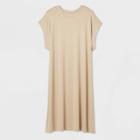 Women's Plus Size Dolman Short Sleeve Dress - Prologue Tan