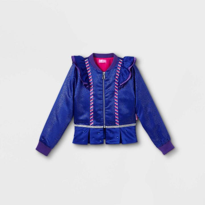 Nickelodeon Girls' Jojo Siwa Peplum Bomber Jacket - Blue