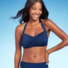 Women's Twist Halter Bikini Top - Kona Sol Navy Blue D/dd Cup