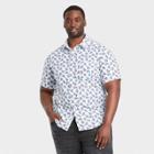 Men's Tall Standard Fit Stretch Poplin Short Sleeve Button-down Shirt - Goodfellow & Co Bright White