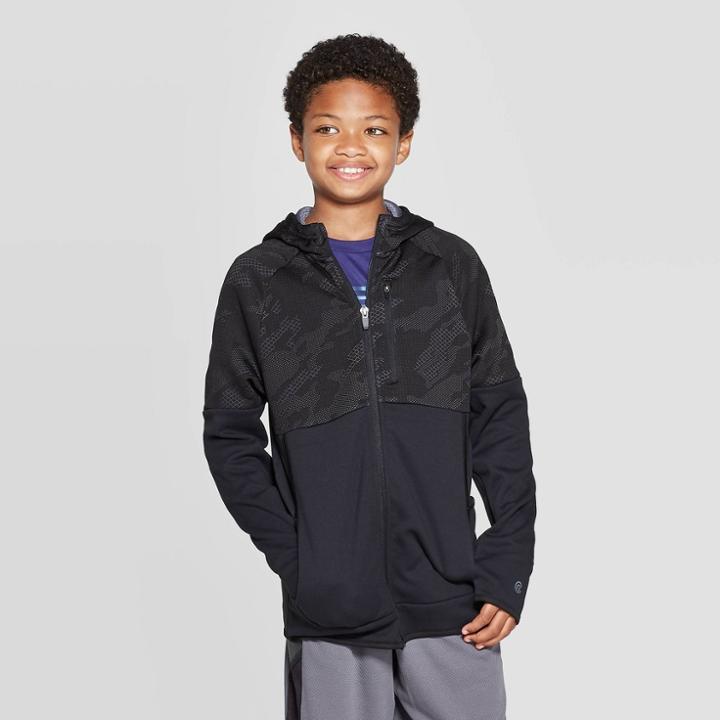 Boys' Premium Tech Fleece Full Zip Hoodie - C9 Champion Black