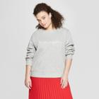 Women's Plus Size Long Sleeve Graphic Sweatshirt - A New Day + Vital Voices - Heather Grey