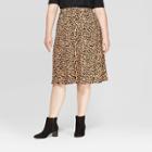 Women's Plus Size Animal Print Maxi Skirt - Ava & Viv Brown X