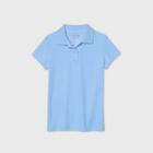 Girls' Short Sleeve Performance Uniform Polo Shirt - Cat & Jack Light Blue