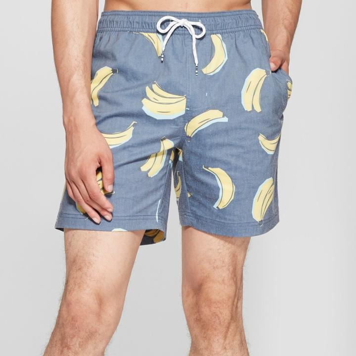 Trinity Collective Men's Fruit Print 7 Sundaes Waist Board Shorts - Navy