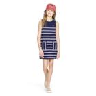 Girls' Striped Sleeveless Crewneck Tank Dress - Navy/white Xl - Vineyard Vines For Target, Blue