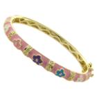 Target Ellen 18k Gold Overlay Flower Design Bangle - Pink, Girl's
