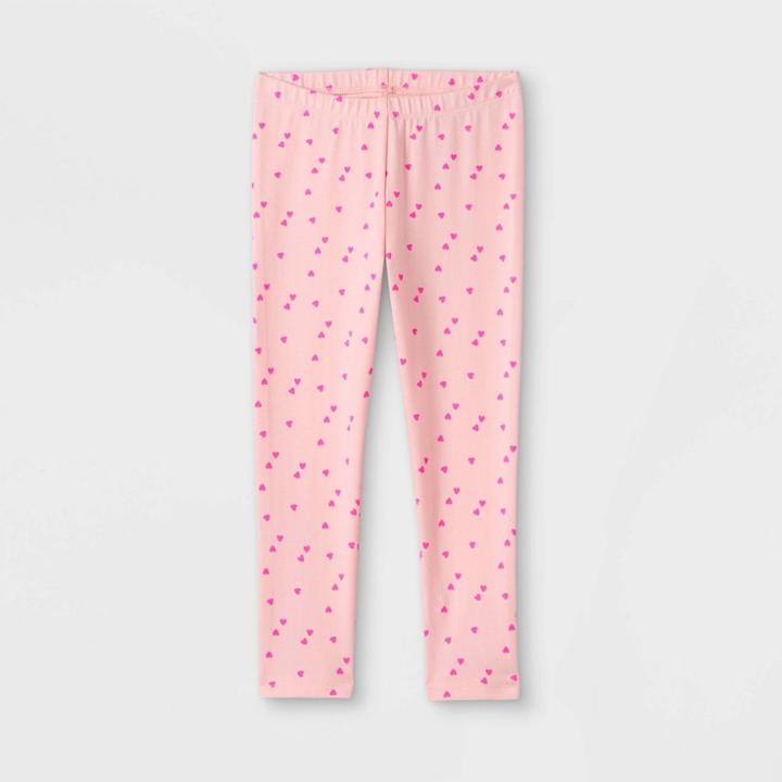 Toddler Girls' Heart Leggings - Cat & Jack Powder Pink