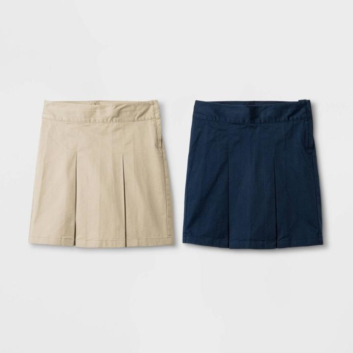 Girls' A Line Skirt - Cat & Jack Navy/khaki (blue/green)