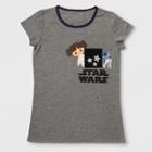 Girls' Star Wars Pocket Short Sleeve T-shirt - Charcoal Heather -