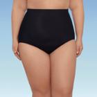 Women's Plus Size Slimming Control Ultra High Waist Swim Briefs - Dreamsuit By Miracle Brands Black