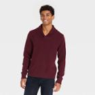 Men's Regular Fit Collared Pullover Sweater - Goodfellow & Co Burgundy