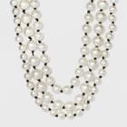 Multi Row Simulated Pearl Layered Necklace - A New Day White