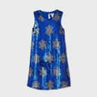 Girls' Sleeveless Flip Sequin Snowflake Dress - Cat & Jack Blue