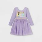 Toddler Girls' Disney Princess Long Sleeve Tutu Dress - Purple