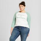 Women's Plus Size St. Patrick's Day Queen Of Shenanigans Short Sleeve Raglan Graphic T-shirt - Grayson Threads (juniors') - White