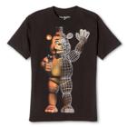 Five Nights At Freddy's Boys' Freddy Wire Frame Bear T-shirt - Black