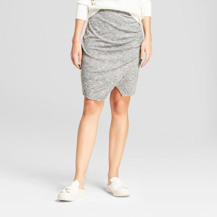 Women's Knit Wrap Skirt - A New Day Heather Gray Xxs