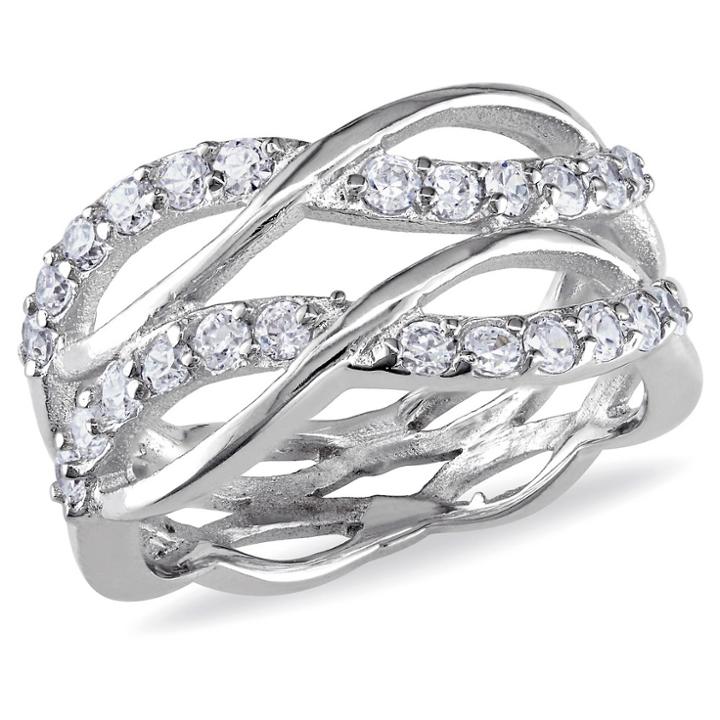 Target 1.08 Ct. T.w. Cubic Zirconia Crisscross Ring In Sterling Silver