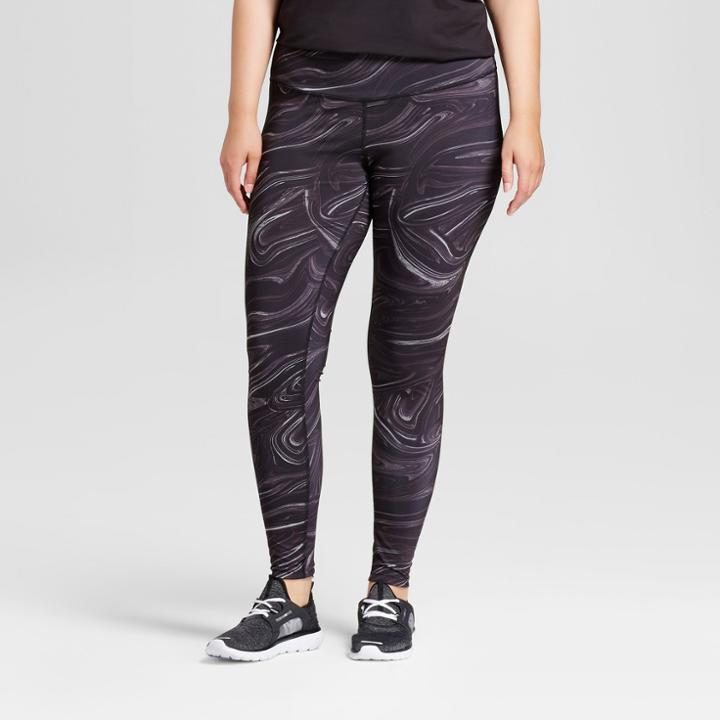 Women's Plus-size Embrace Reversible Leggings - C9 Champion - Gray/marble Print