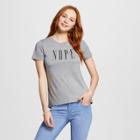 Modern Lux Women's Nope Graphic T-shirt Charcoal Gray Xl - Modern