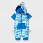 Petitebaby Boys' Short Sleeve Shark Romper - Cat & Jack Blue Newborn, Boy's