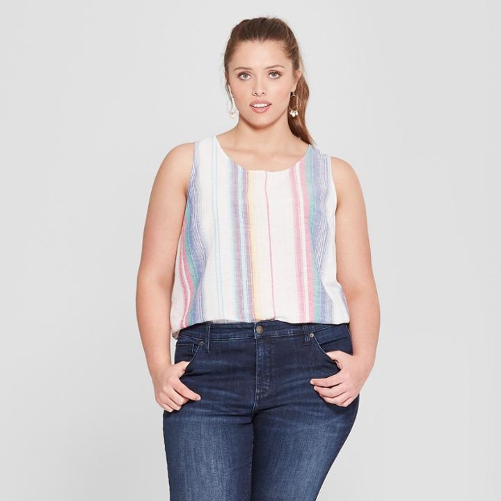 Women's Plus Size Striped Woven Tank Top - Universal Thread 4x,