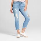 Women's High-rise Raw Hem Straight Jeans - Universal Thread Light Wash