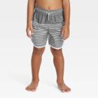 Toddler Boys' Striped Swim Shorts - Cat & Jack Gray