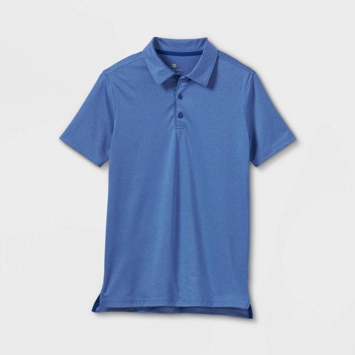 Boys' Golf Polo T-shirt - All In Motion Heathered Blue