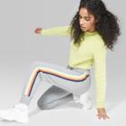 Women's Striped Rainbow Placed Stripe Jogger - Wild Fable Gray