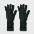 Women's Extended Knit Glove - A New Day Dark Green One Size, Women's