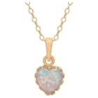 3/4 Tcw Tiara Opal Crown Pendant In Gold Over Silver, Women's, White